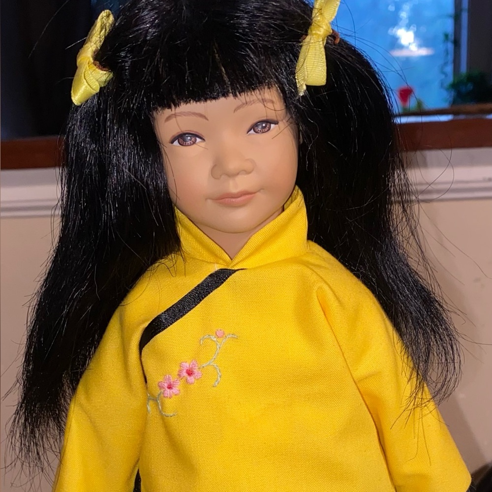 Charming Yellow Doll with Black Hair